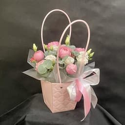 Composition of pionoid roses, eastoma and eucalyptus0