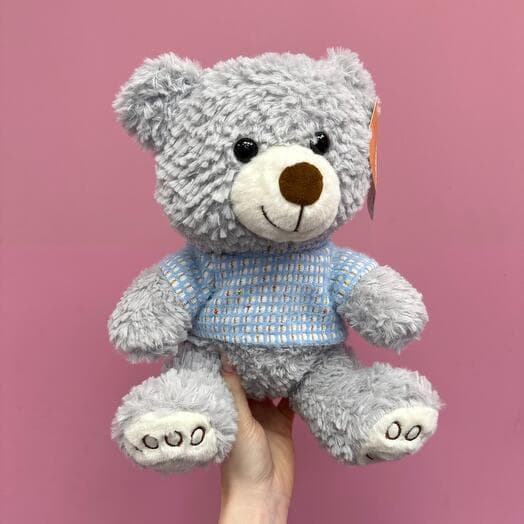 Soft toy bear in a blouse