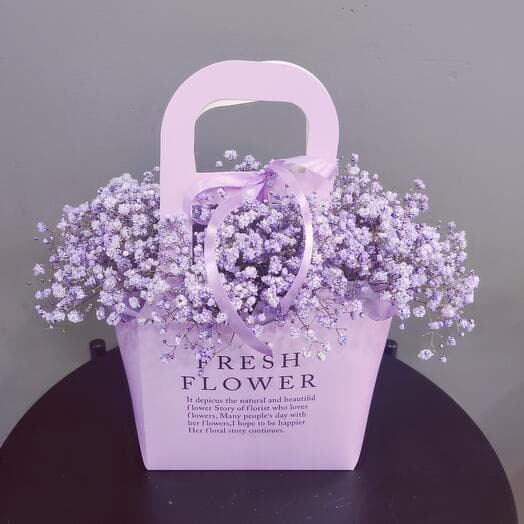 Lavender gypsophila handbag