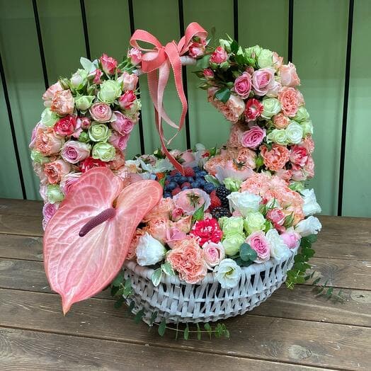 Basket with flowers