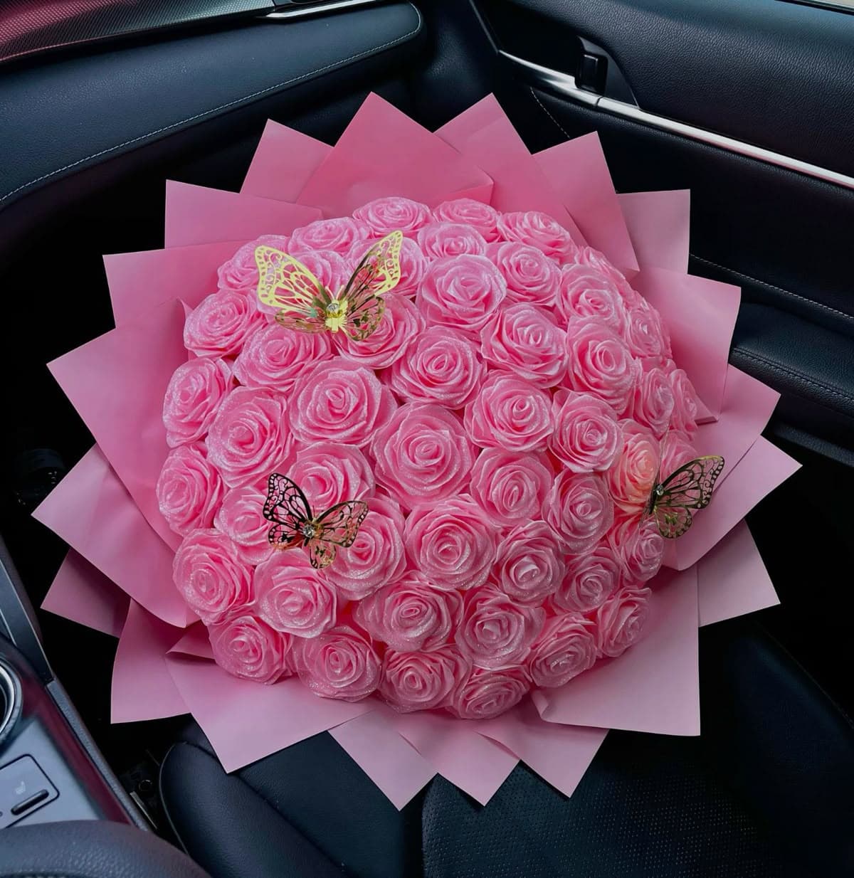 25 розовых роз 50 см великолепных 💖