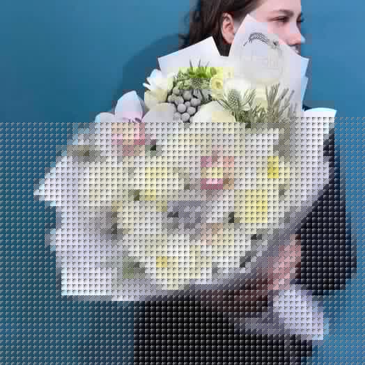 Букет Белоснежный с Орхидеями и розами. Авторский букет 538. Leora Flowers дом цветочной моды