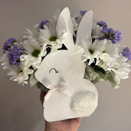 Rabbit with chrysanthemum