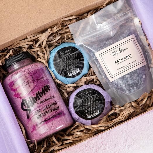 Gift set for a girl, mothers, friends with a shimmer