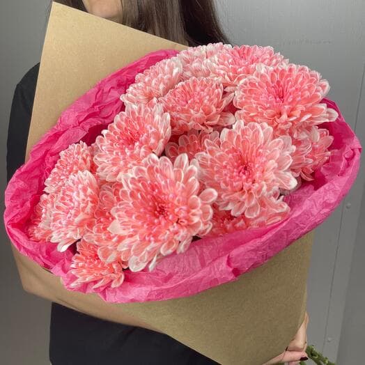 Bright chrysanthemums in craft