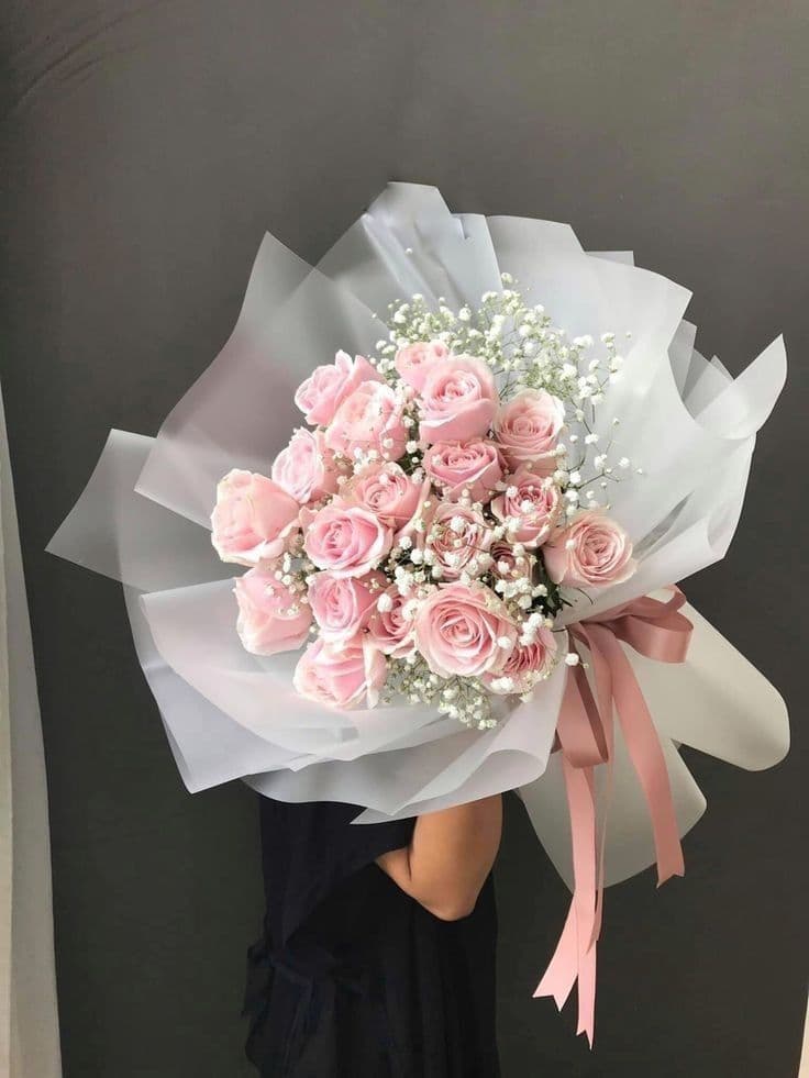 25 розовых роз 50 см изысканных 🌸