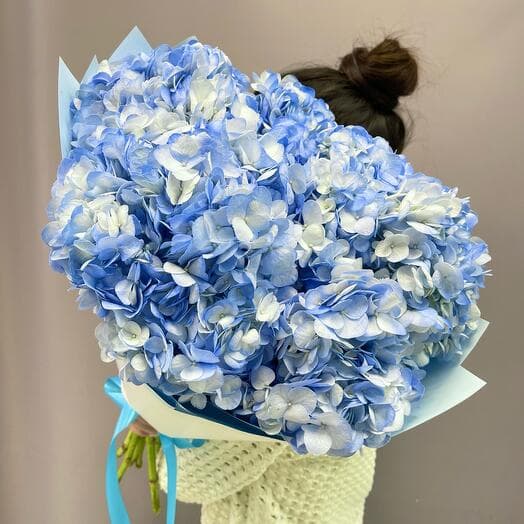 Букет из голубой Гортензии 7 шт