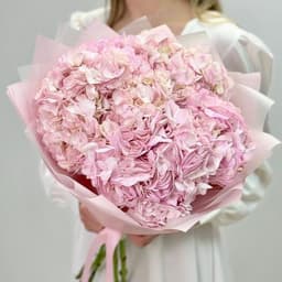Букет из розовых гортензий - «Сахарная вата» Арт. 0510