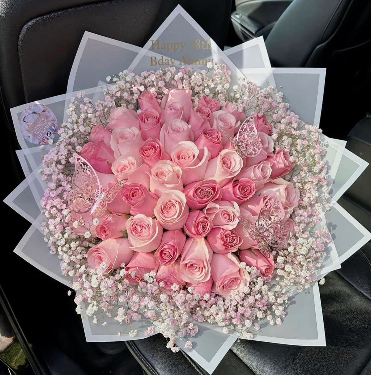 25 розовых роз 50 см идеальных 💐