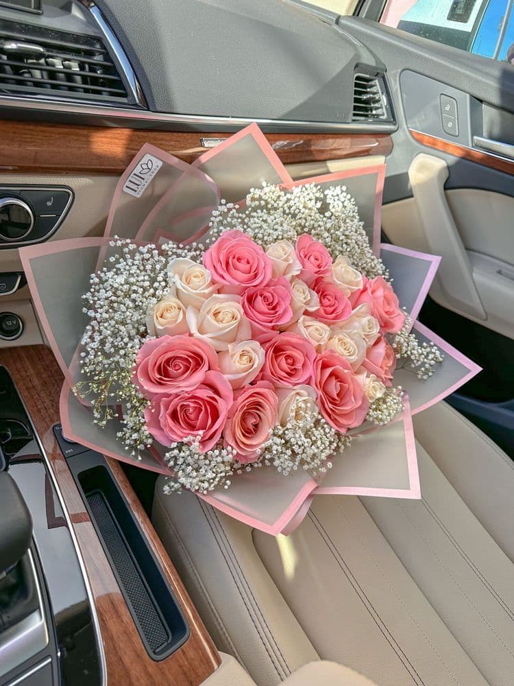 9 pink roses