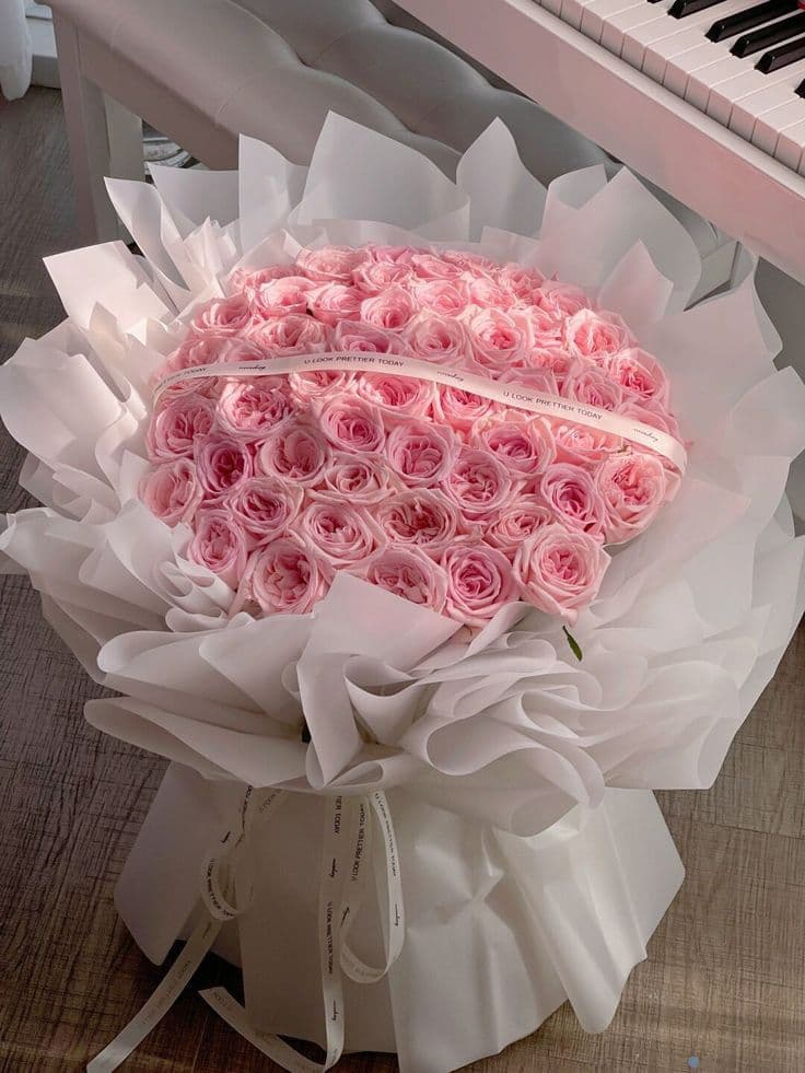 25 розовых роз 50 см элегантных 🌷