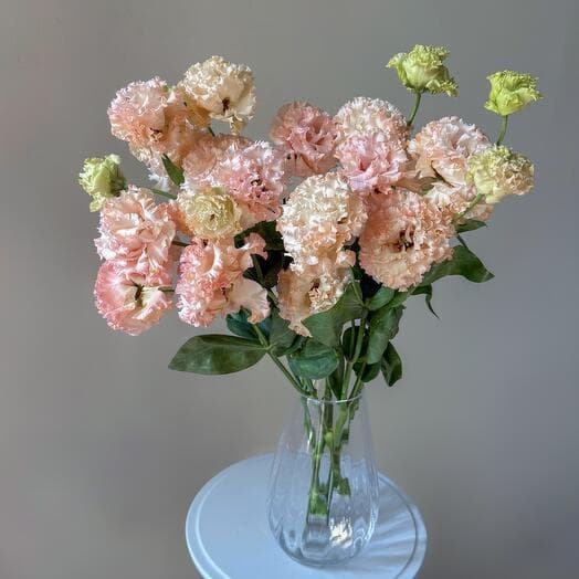 Eustoma peach for the interior