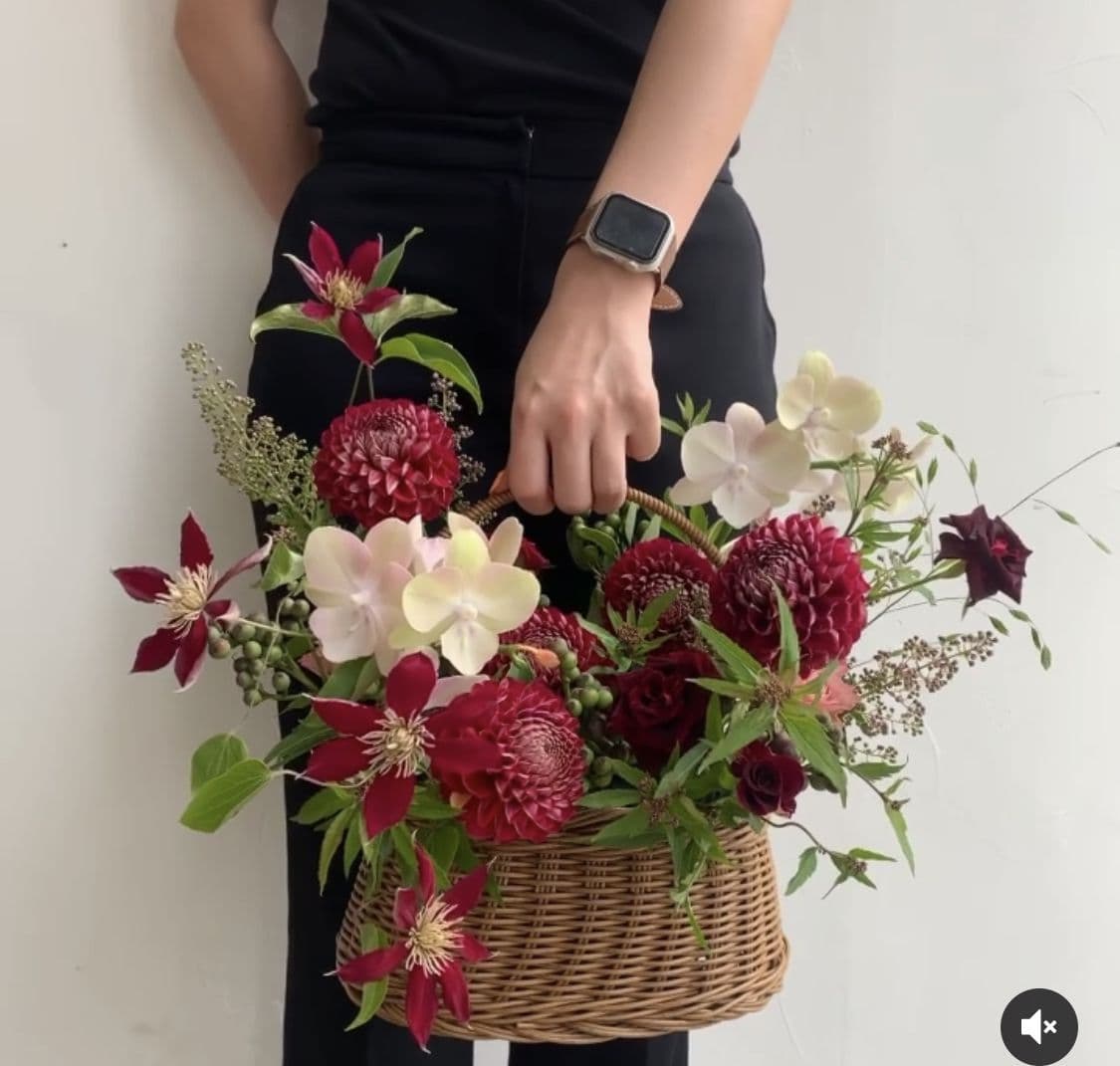 Bright basket bouquet 🌷