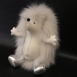 Toy hedgehog whiter made of natural fur fox0