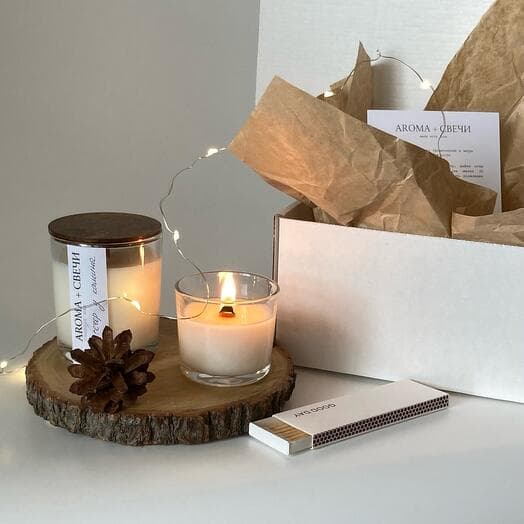 Interior aroma set "Evening by fireplace 2" / Aroma + candles