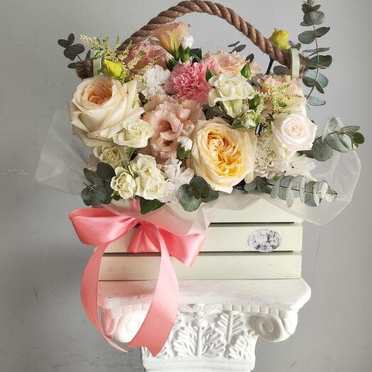 Flowers in a box for mom