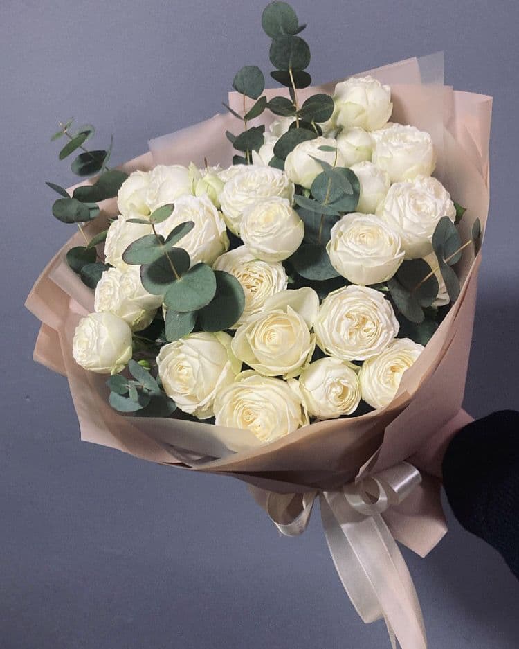 25 white roses