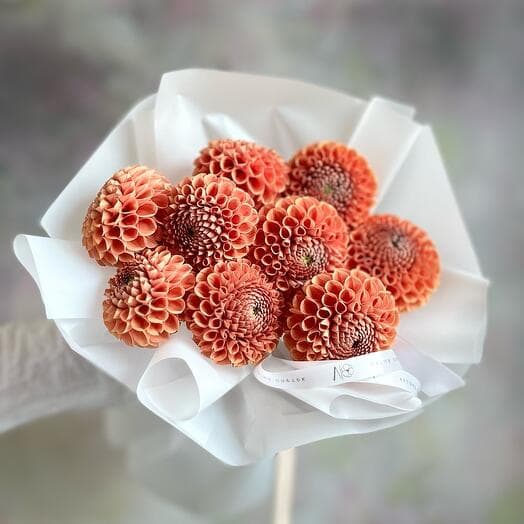 Bouquet of fire dahlias