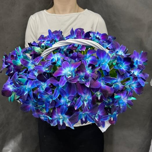 Орхидея синяя в корзине 🦋новинка 🦋
