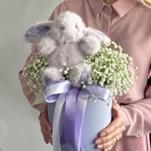 Цветы в коробке Мой зайчик