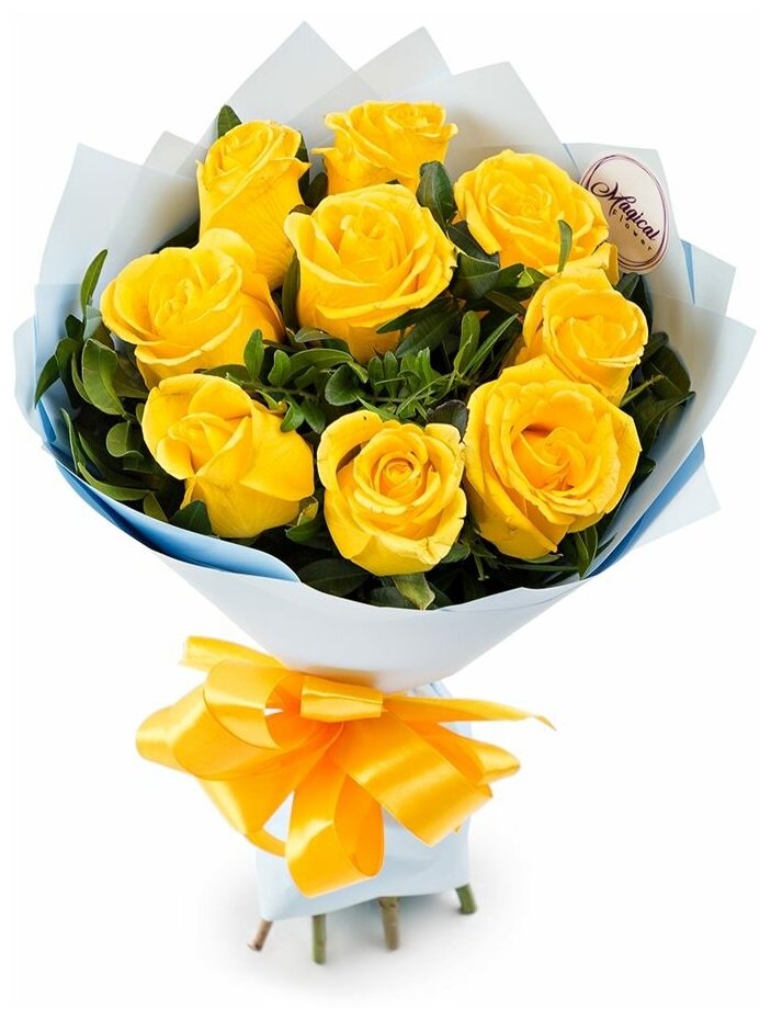 9 желтых роз