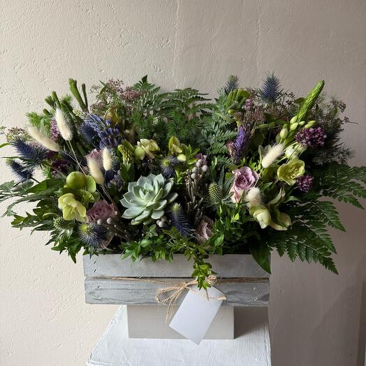 Composition with flowers "Forest thicket in the box"