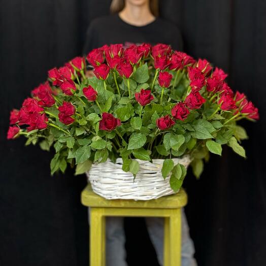 101 Роза (Кения ) в корзине