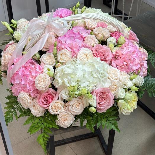 Big basket with flowers