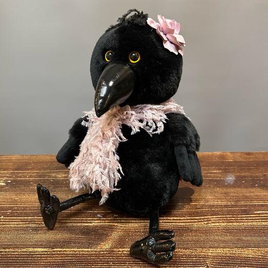 Ворона с цветком