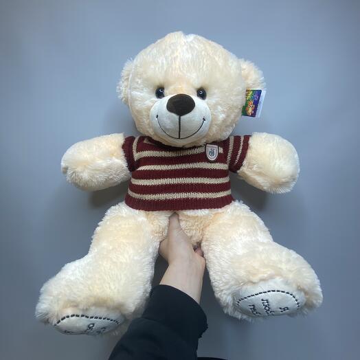 Soft toy "Bear Tim in a sweater (I love you)"