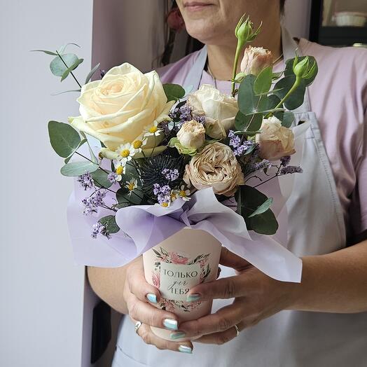 Цветы в стакане "Кофе"