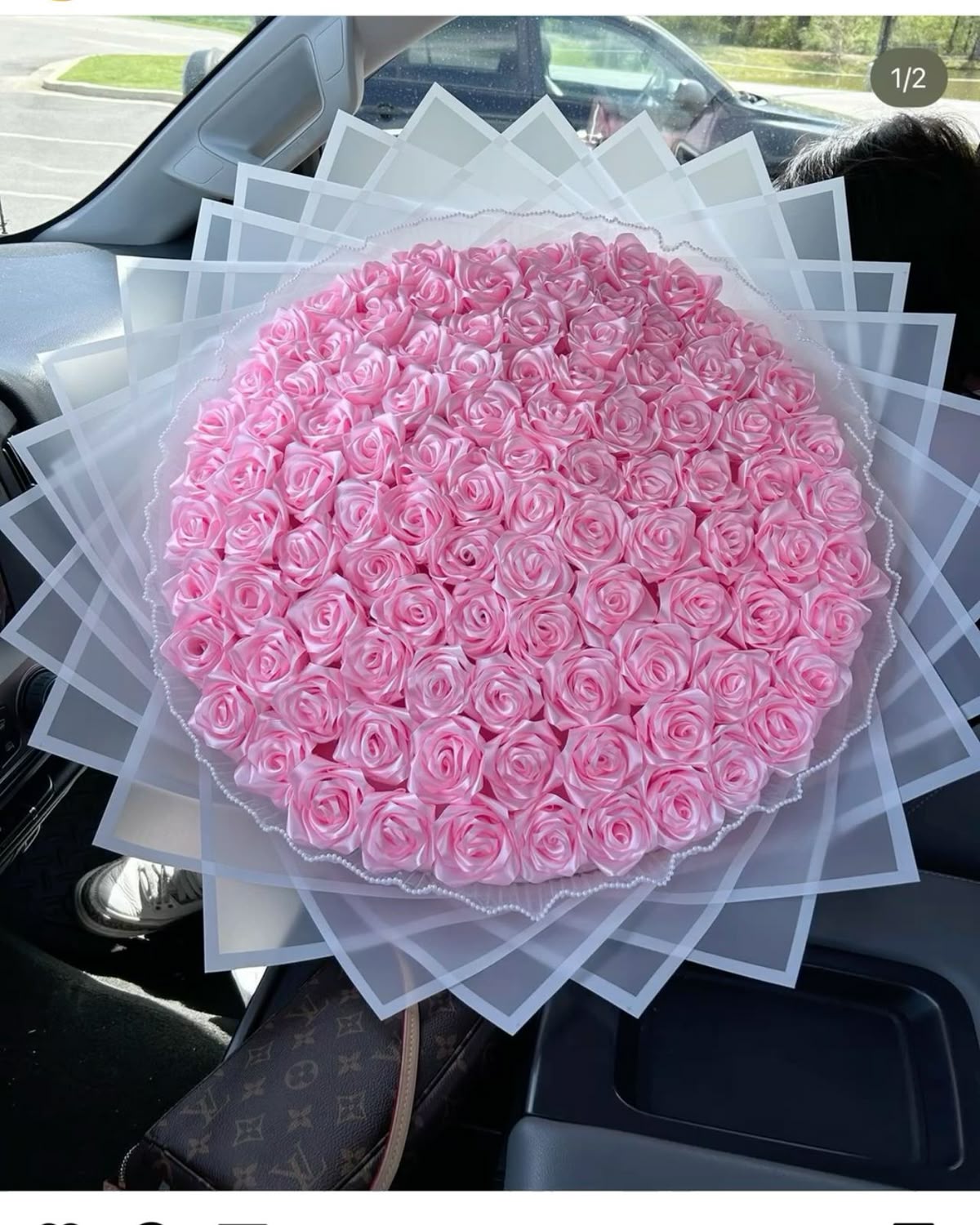 25 розовых роз 50 см изысканных 🌸