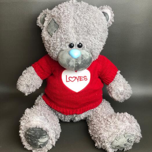 Bear in a red sweater (50 cm)