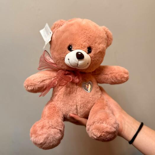 Pink bear with heart