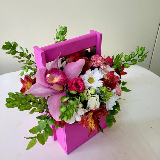 A box with an orchid