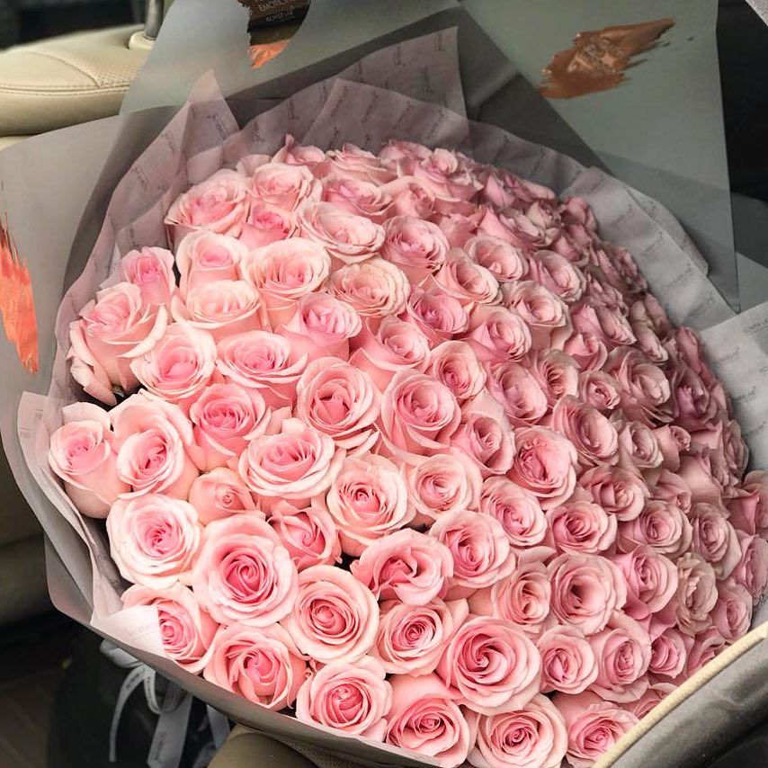 101 розовая роза 50 см шикарная ✨