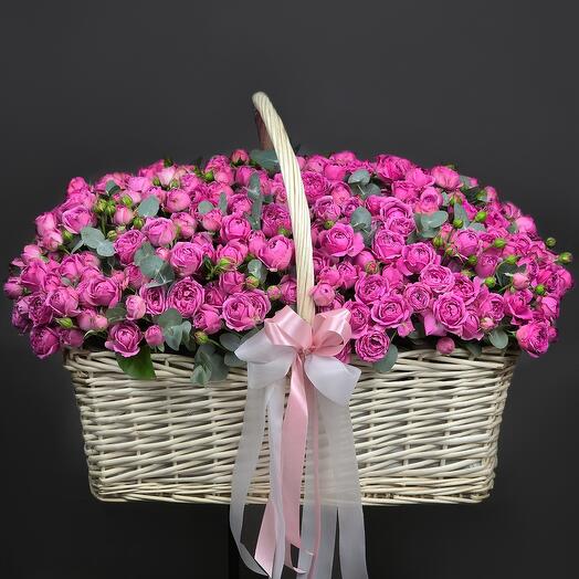 Misty Bubbles giant bunch giant bunch of fragrant bush pionoid roses with eucalyptus