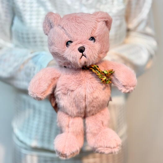 Плюшевая игрушка медвежонок в пудровом цвете 💫
