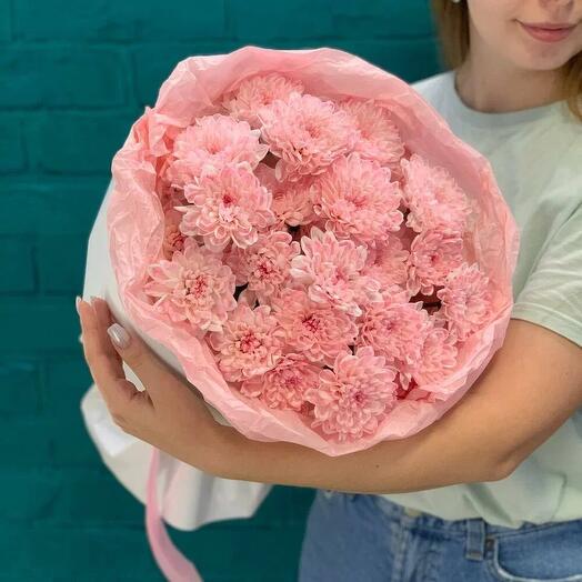 Букет из 5 розовых хризантема