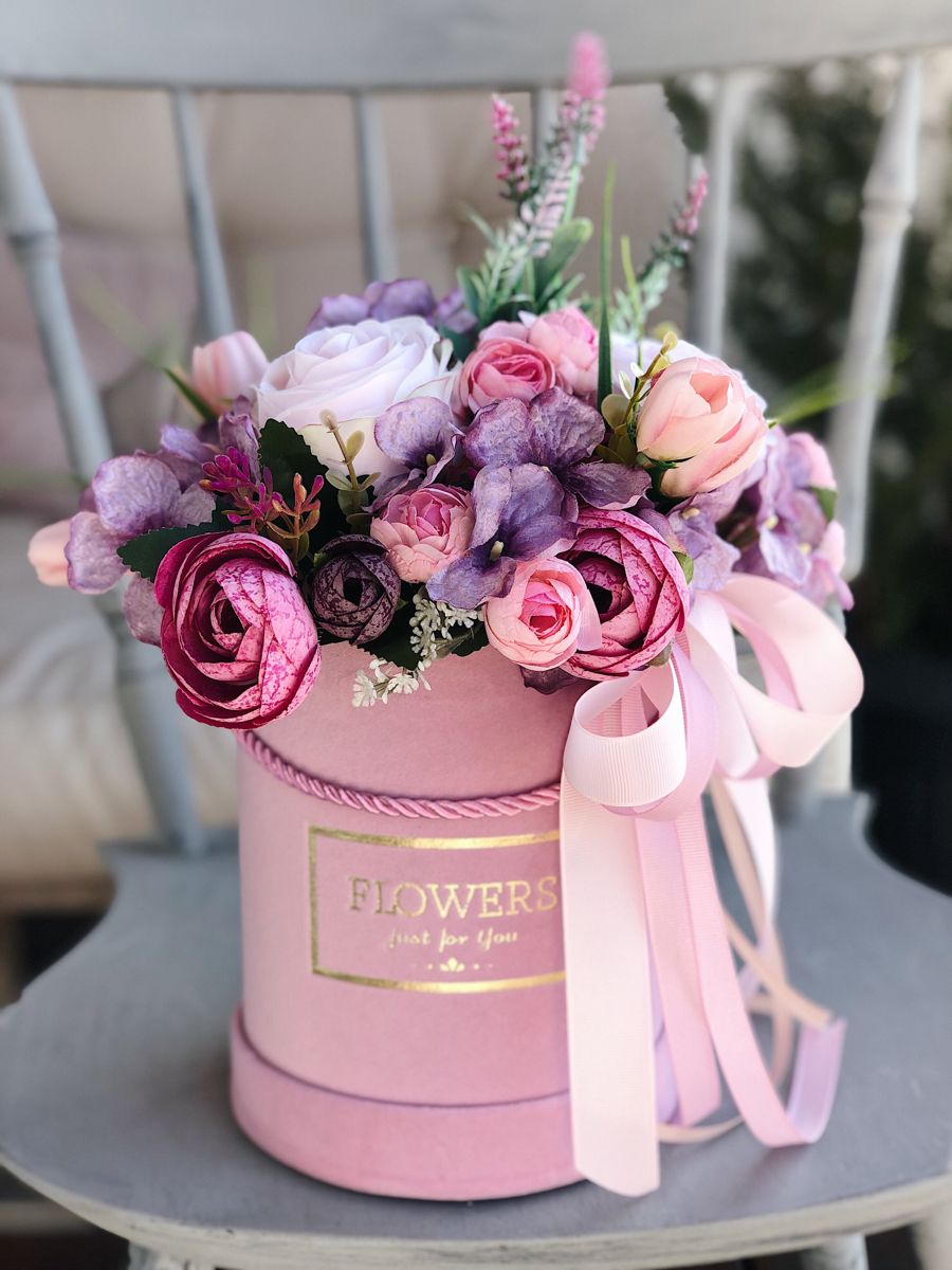 Нежная композиция в коробке 🌹