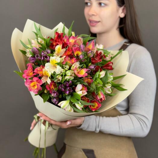 Bouquet of 15 alstromeria mix