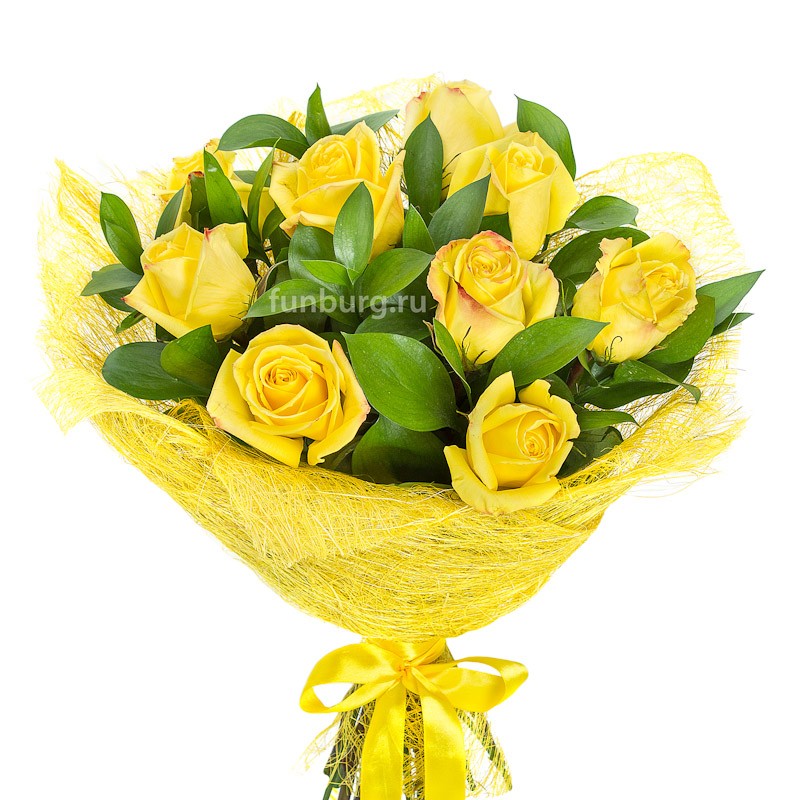 9 желтых роз