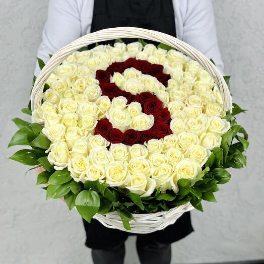 A basket of 101 roses (letter/digit to choose from)