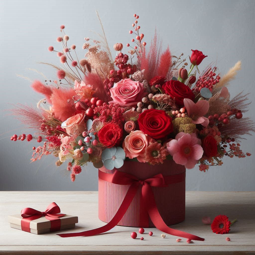 Нежная композиция в коробке 🌹