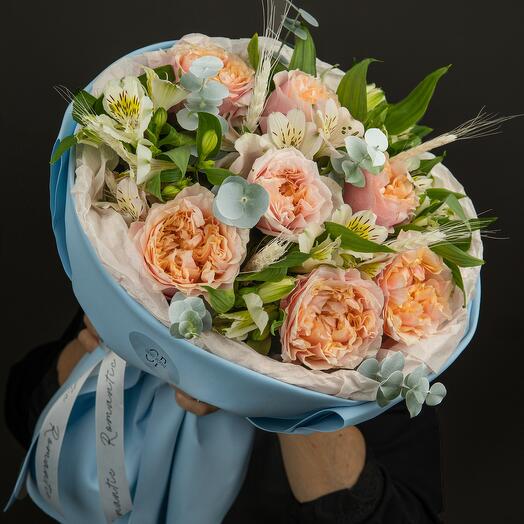 Авторский букет с пионовидными розами "Lady Arianna 🌸"