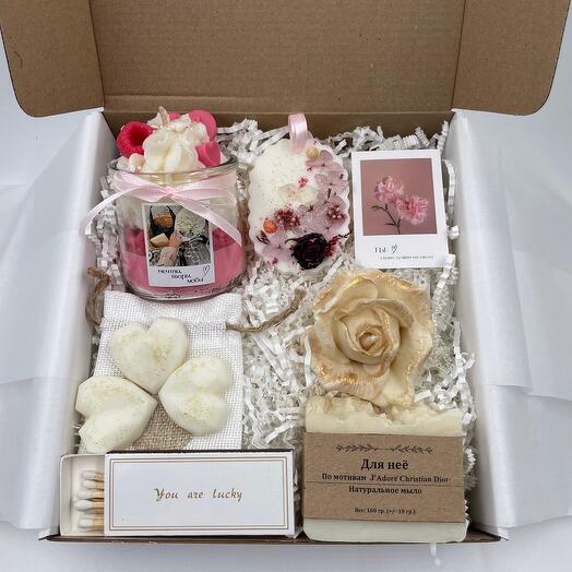 Подарочный набор свечи ручной работы аромат малина8