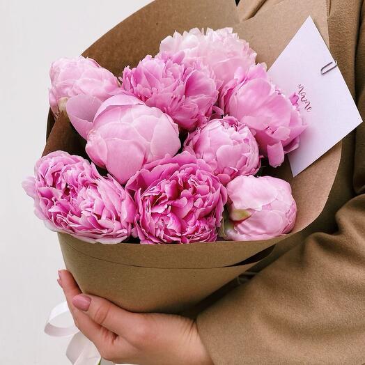 Peonies bouquet Sarah Bernard 9 pcs "Time to love"