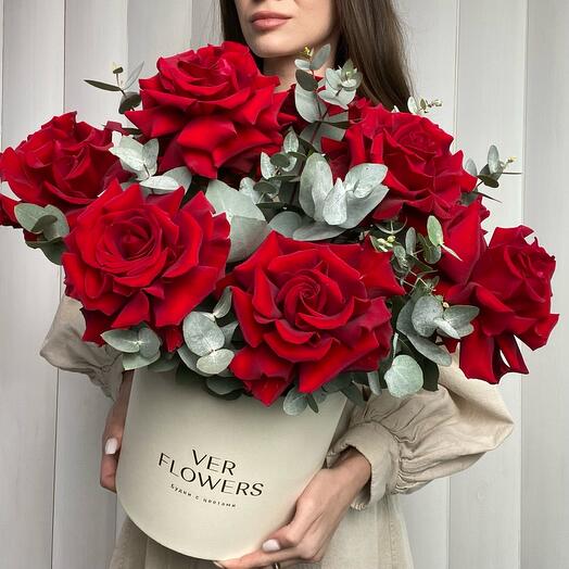 French roses in a box