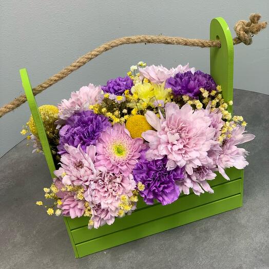 Box with flowers