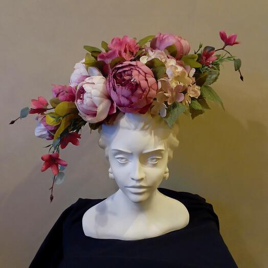 Girl in peony (artificial flowers)